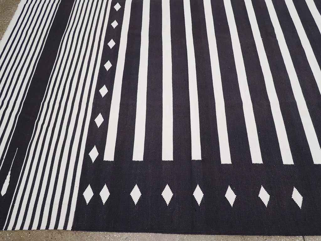 Modern Indian Flatweave Dhurrie Large Carpet, No.32612 - Gss