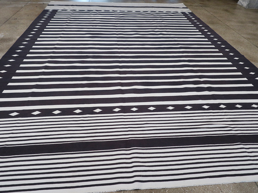 Modern Indian Flatweave Dhurrie Large Carpet, No.32612 - Gss