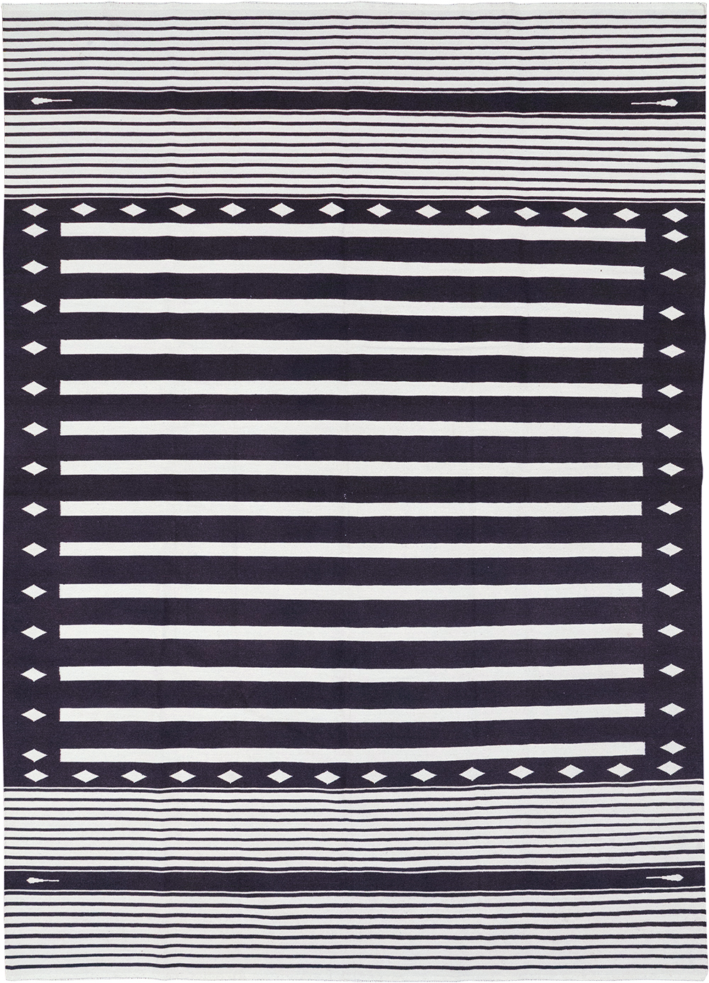 Modern Indian Flatweave Dhurrie Room Size Carpet, No.32613 - Gss