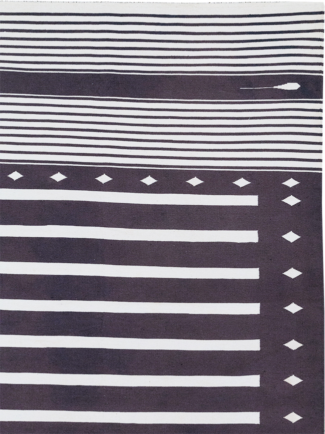 Modern Indian Flatweave Dhurrie Large Carpet, No.32614 - Gss