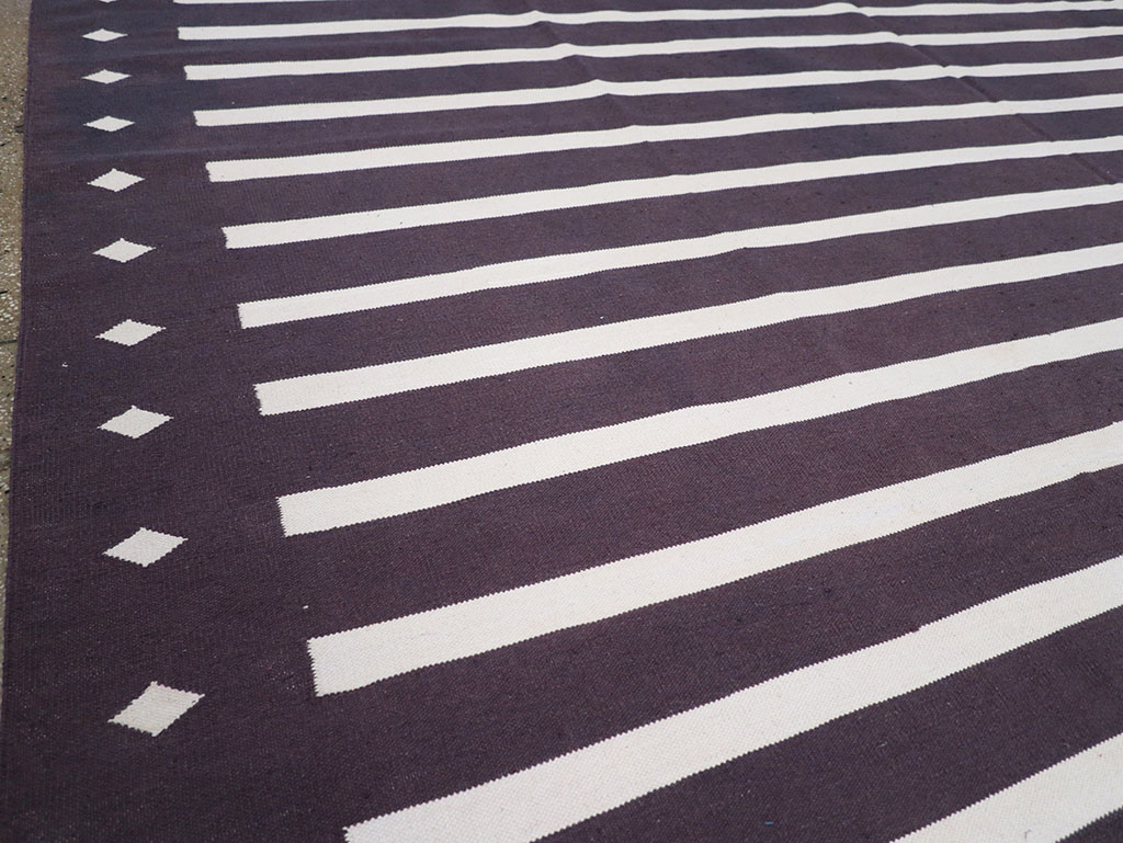 Modern Indian Flatweave Dhurrie Large Carpet, No.32614 - Gss