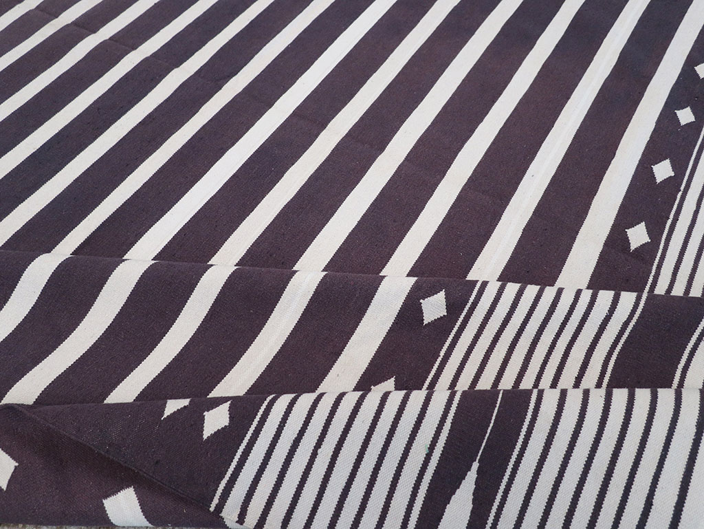 Modern Indian Flatweave Dhurrie Large Carpet, No.32614 - Gss