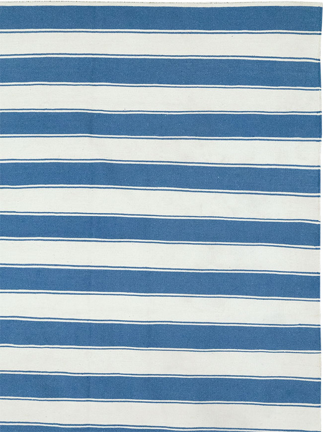 Modern Indian Cotton Dhurrie Room Size Carpet, No.32615 - Gss