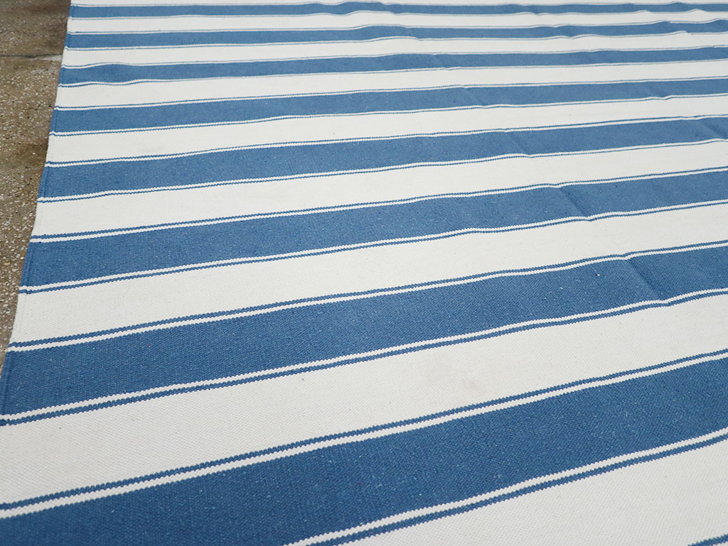 Modern Indian Cotton Dhurrie Room Size Carpet, No.32615 - Gss