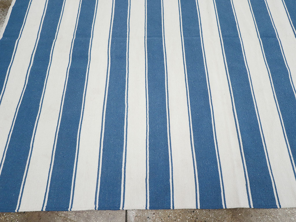 Modern Indian Cotton Dhurrie Room Size Carpet, No.32615 - Gss