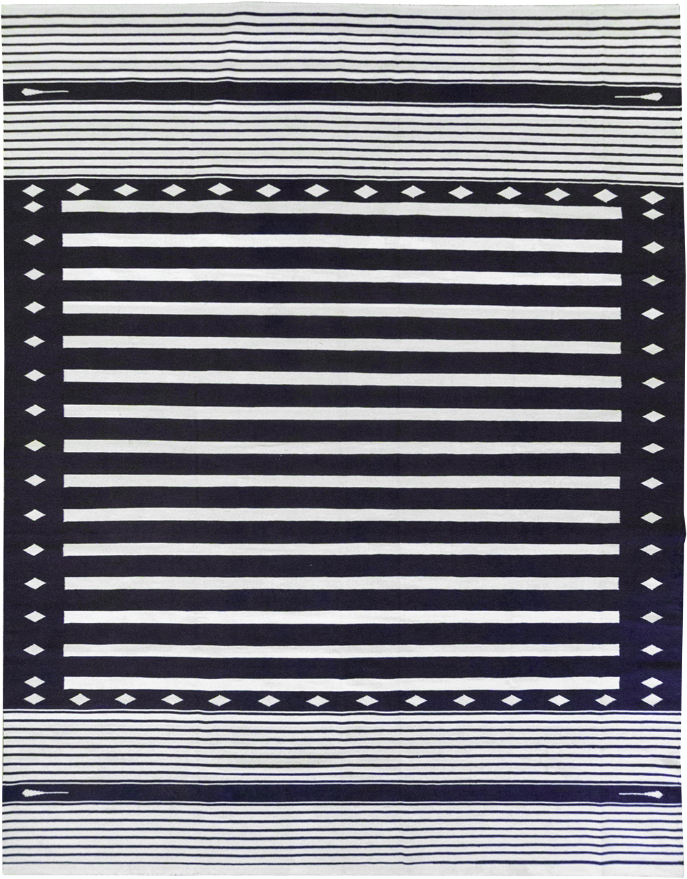 Modern Indian Flatweave Dhurrie Room Size Carpet, No.32616 - Gss