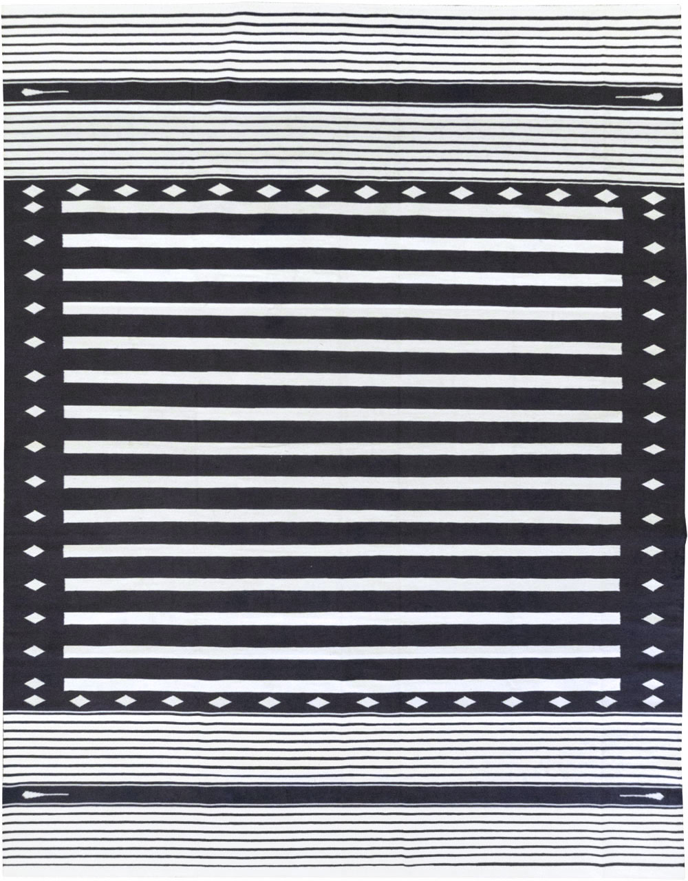 Modern Indian Flatweave Dhurrie Room Size Carpet, No.32616 - Gss