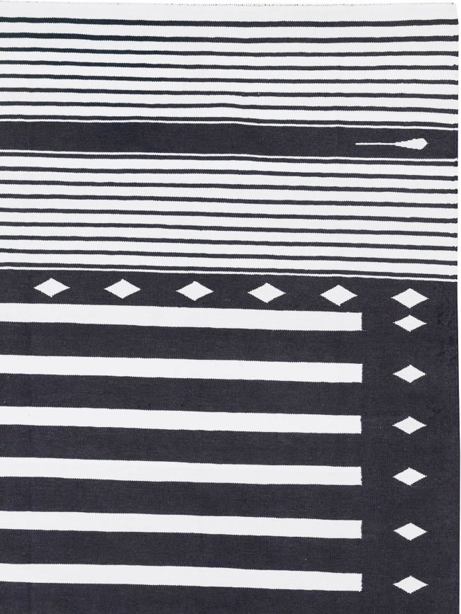 Modern Indian Flatweave Dhurrie Room Size Carpet, No.32616 - Gss
