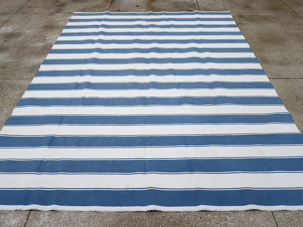 Modern Indian Flatweave Dhurrie Accent Carpet, No.32617 - Gss