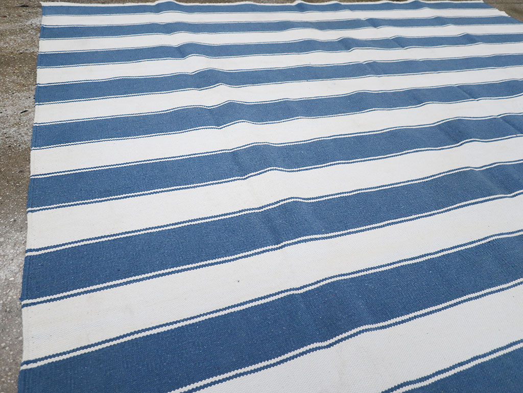 Modern Indian Flatweave Dhurrie Accent Carpet, No.32617 - Gss