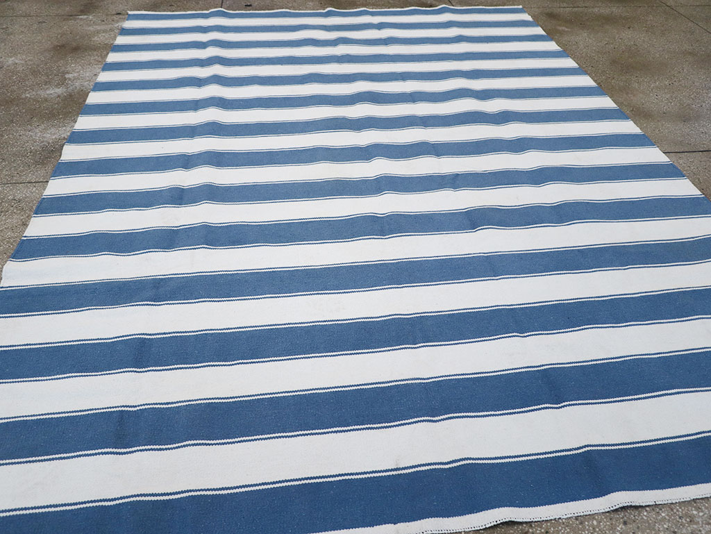 Modern Indian Flatweave Dhurrie Accent Carpet, No.32617 - Gss