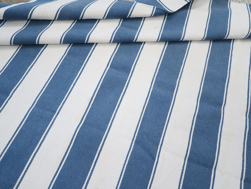 Modern Indian Flatweave Dhurrie Accent Carpet, No.32617 - Gss