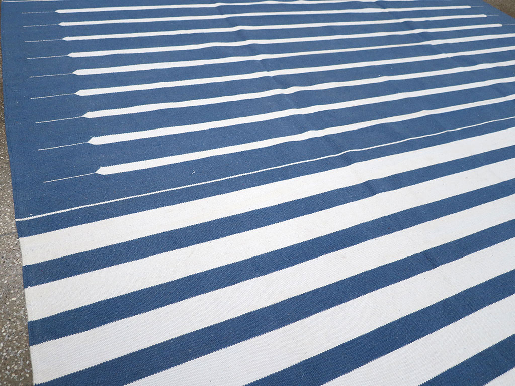 Modern Indian Flatweave Dhurrie Room Size Carpet, No.32618 - Gss