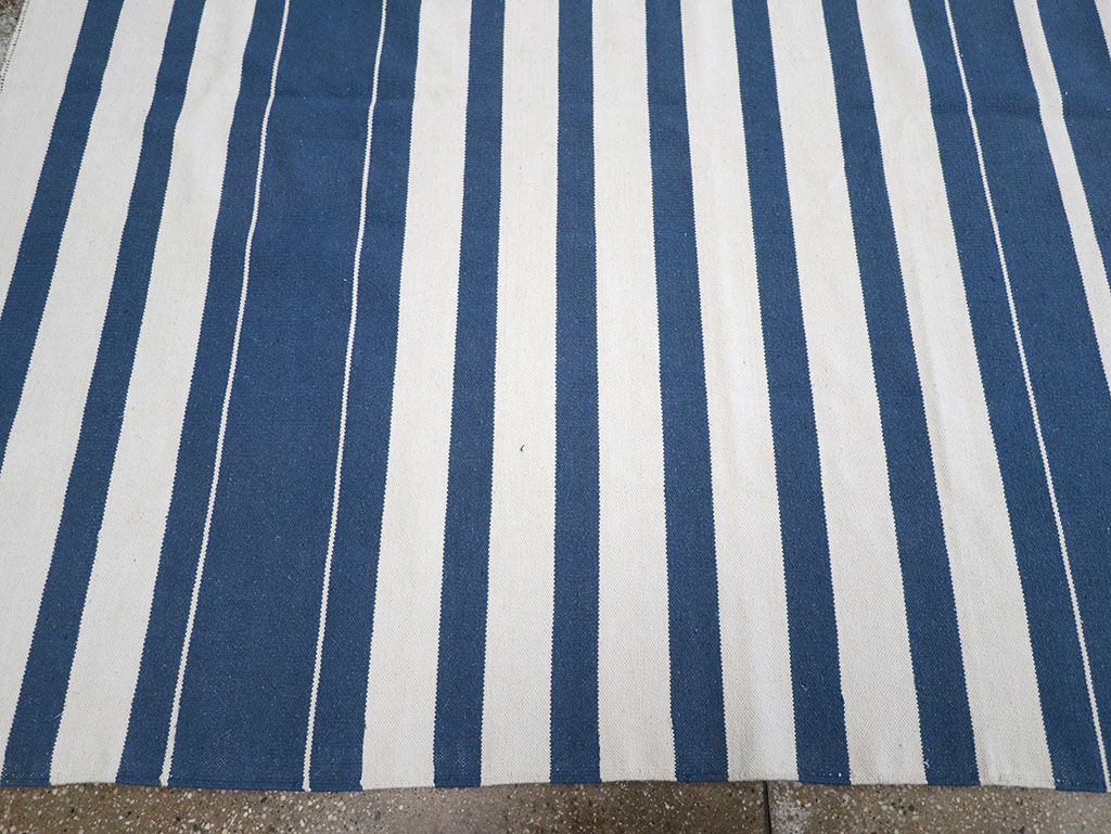 Modern Indian Flatweave Dhurrie Room Size Carpet, No.32618 - Gss