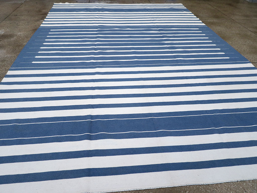 Modern Indian Flatweave Dhurrie Room Size Carpet, No.32618 - Gss