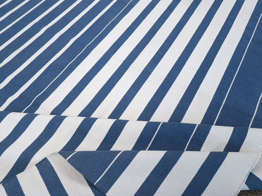 Modern Indian Flatweave Dhurrie Room Size Carpet, No.32618 - Gss