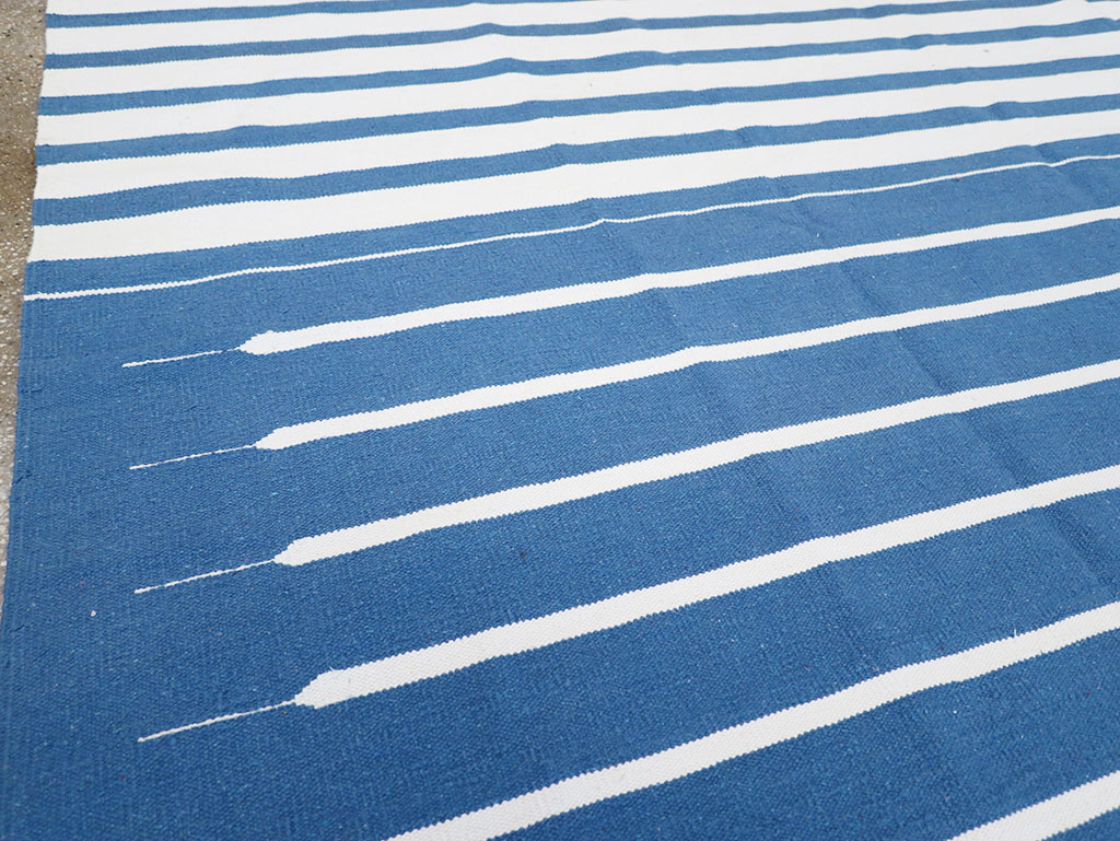 Modern Indian Flatweave Dhurrie Room Size Carpet, No.32619 - Gss