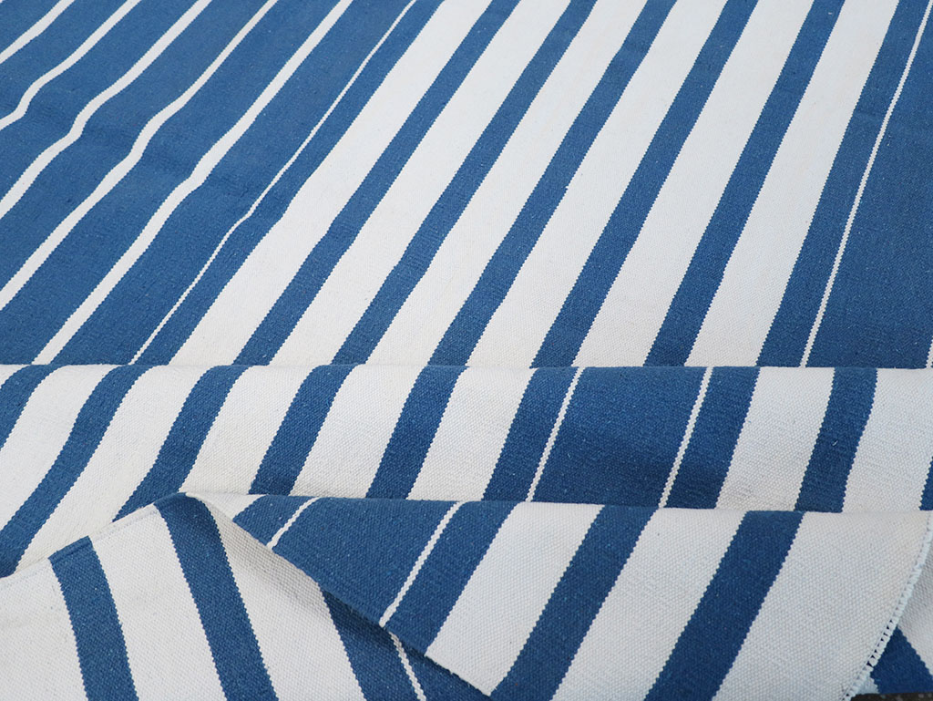 Modern Indian Flatweave Dhurrie Room Size Carpet, No.32619 - Gss