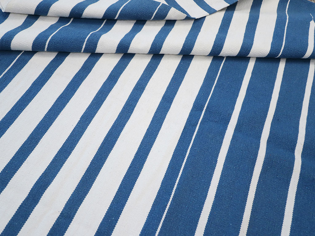 Modern Indian Flatweave Dhurrie Room Size Carpet, No.32619 - Gss