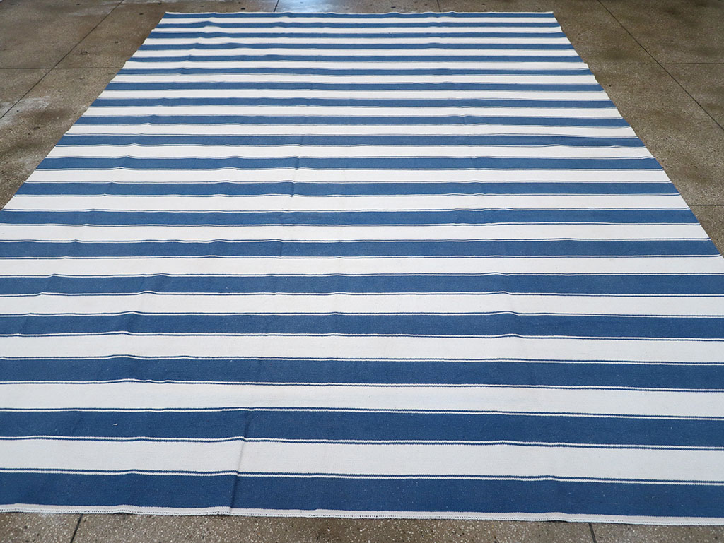 Modern Indian Flatweave Dhurrie Room Size Carpet, No.32620 - Gss