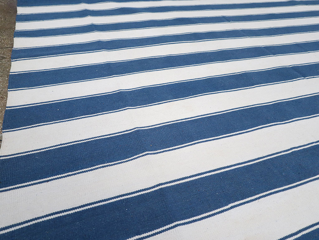 Modern Indian Flatweave Dhurrie Room Size Carpet, No.32620 - Gss