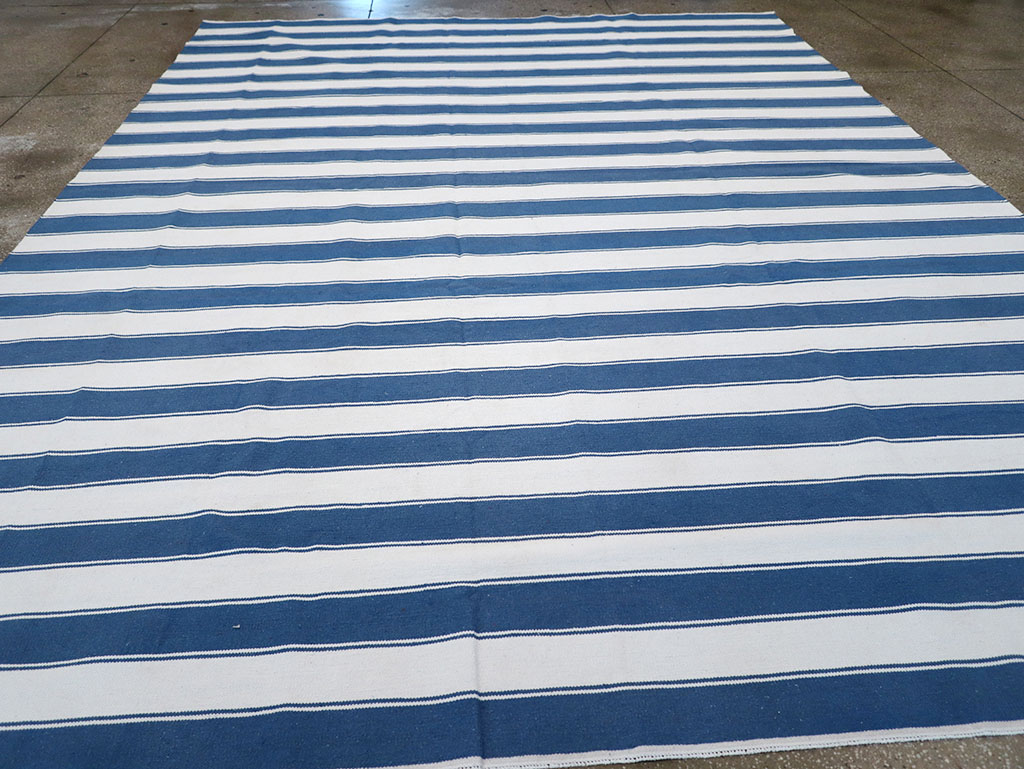 Modern Indian Flatweave Dhurrie Room Size Carpet, No.32620 - Gss