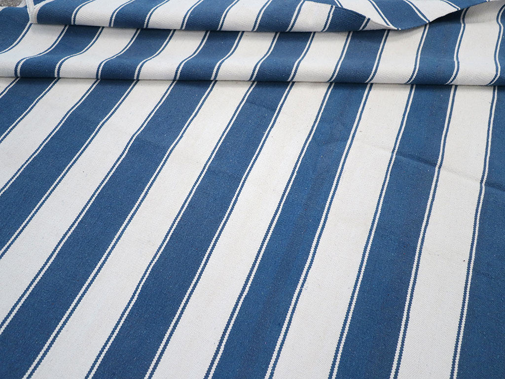 Modern Indian Flatweave Dhurrie Room Size Carpet, No.32620 - Gss