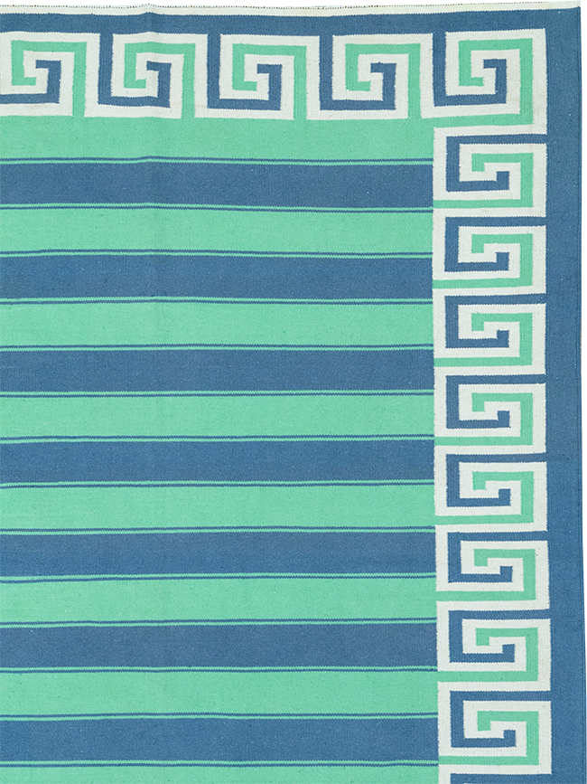 Modern Indian Flatweave Dhurrie Large Carpet, No.32621 - Gss