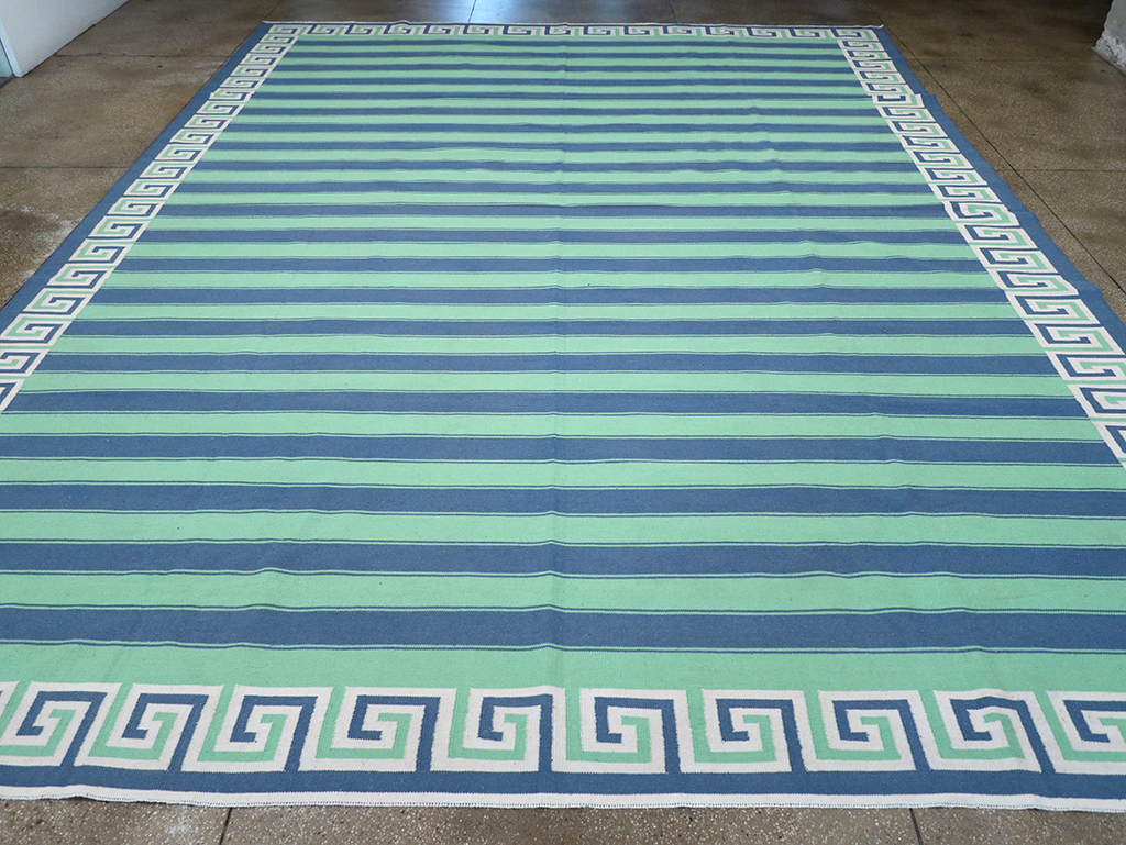 Modern Indian Flatweave Dhurrie Large Carpet, No.32621 - Gss