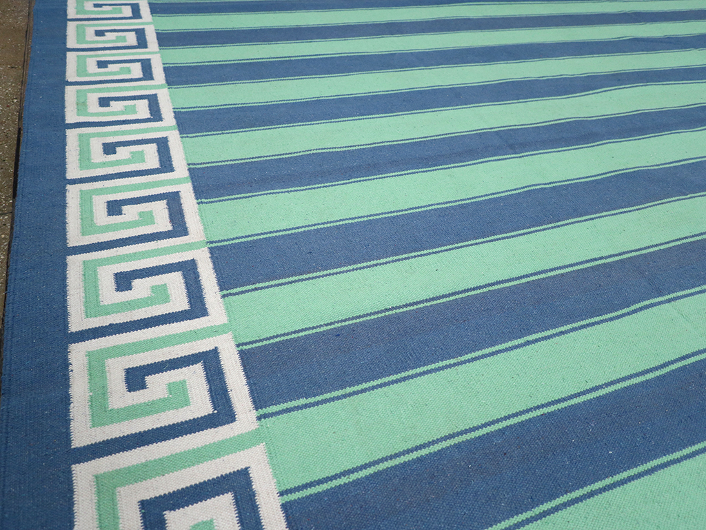 Modern Indian Flatweave Dhurrie Large Carpet, No.32621 - Gss