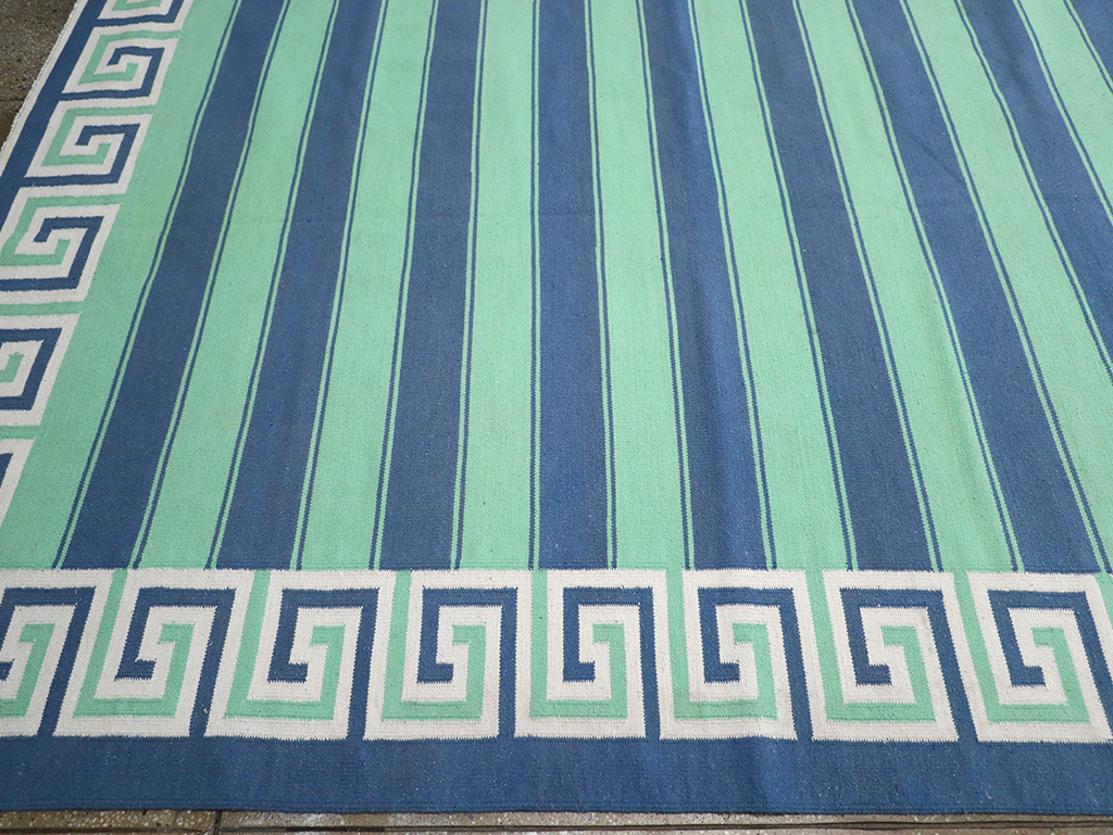 Modern Indian Flatweave Dhurrie Large Carpet, No.32621 - Gss