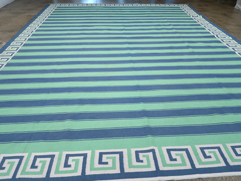 Modern Indian Flatweave Dhurrie Large Carpet, No.32621 - Gss