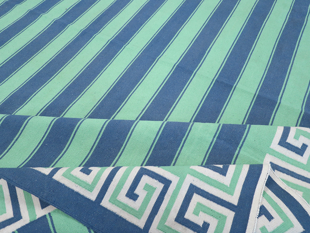 Modern Indian Flatweave Dhurrie Large Carpet, No.32621 - Gss