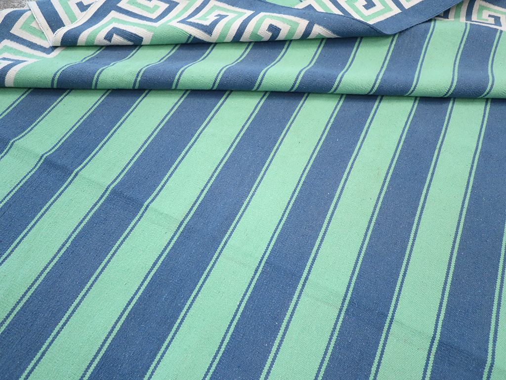 Modern Indian Flatweave Dhurrie Large Carpet, No.32621 - Gss