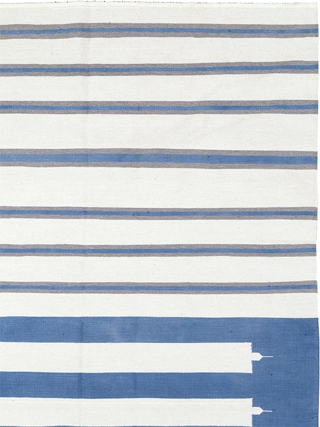 Modern Indian Flatweave Dhurrie Room Size Carpet, No.32622 - Gss