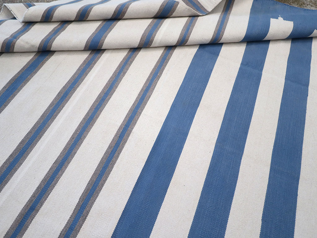 Modern Indian Flatweave Dhurrie Room Size Carpet, No.32622 - Gss