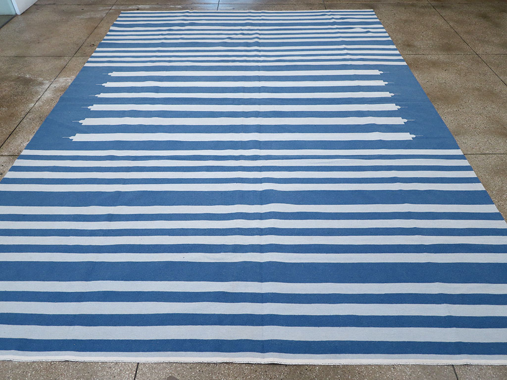 Modern Indian Flatweave Dhurrie Large Room Size Carpet, No.32623 - Gss