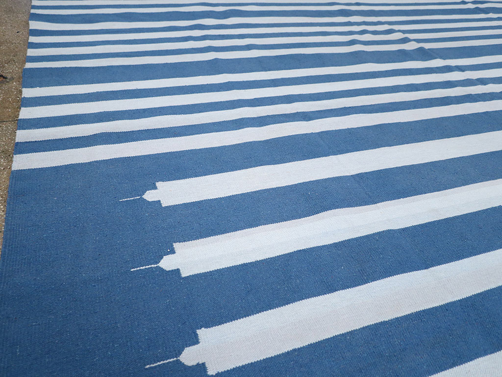 Modern Indian Flatweave Dhurrie Large Room Size Carpet, No.32623 - Gss