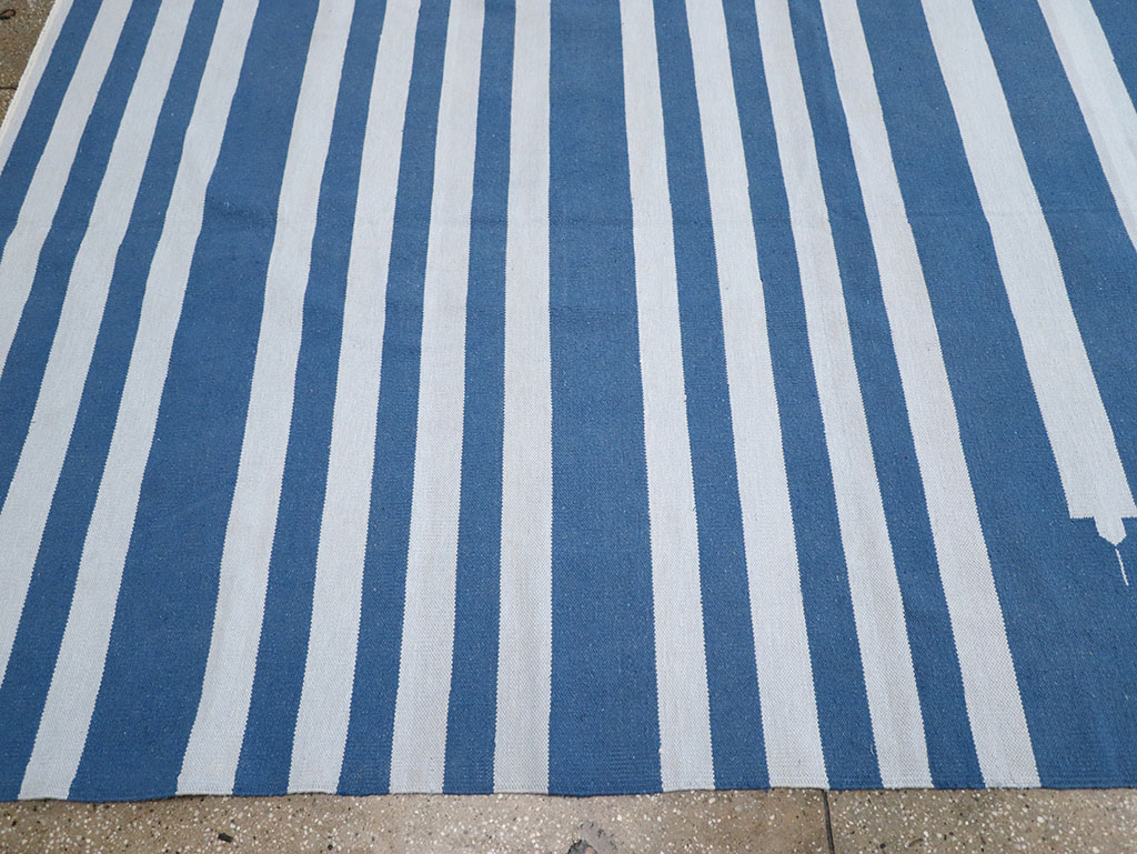 Modern Indian Flatweave Dhurrie Large Room Size Carpet, No.32623 - Gss