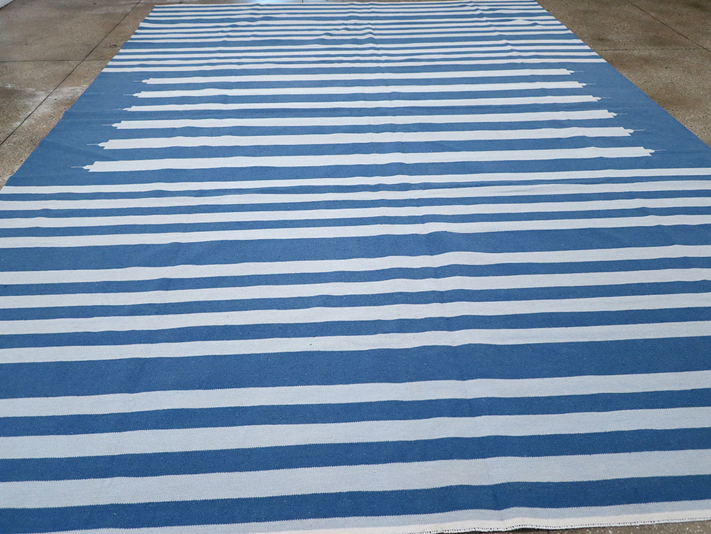 Modern Indian Flatweave Dhurrie Large Room Size Carpet, No.32623 - Gss