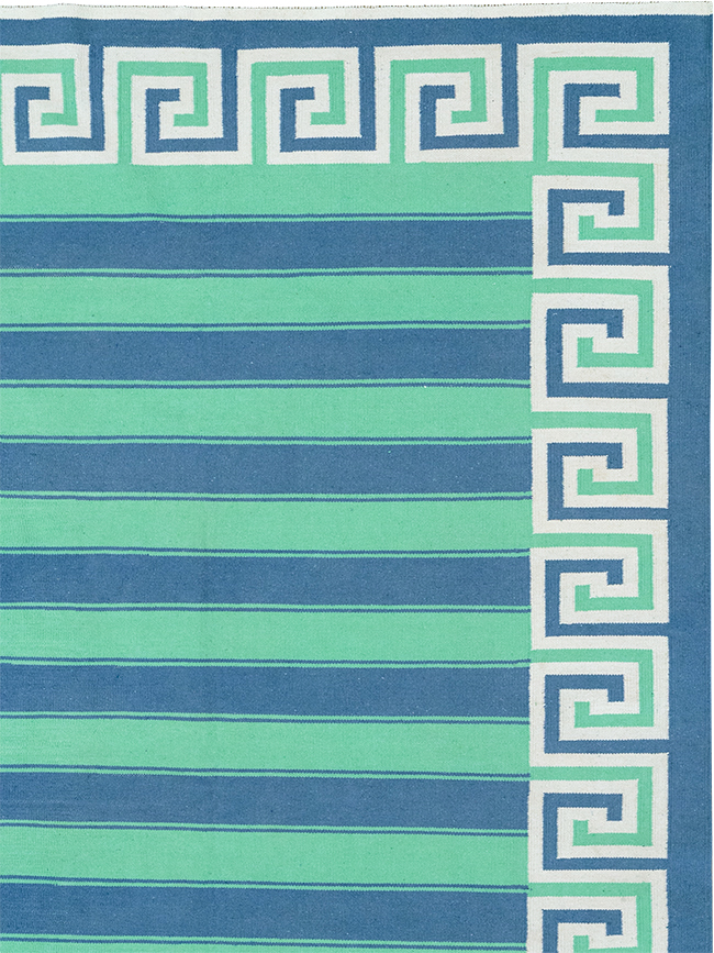 Modern Indian Flatweave Dhurrie Oversize Carpet, No.32625 - Gss