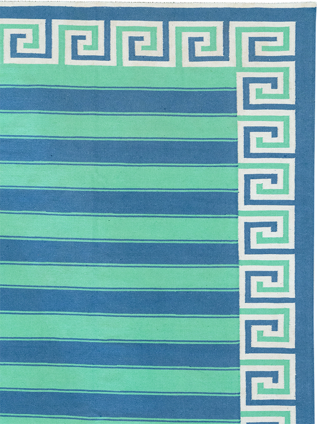 Modern Indian Flatweave Dhurrie Oversize Carpet, No.32625 - Gss