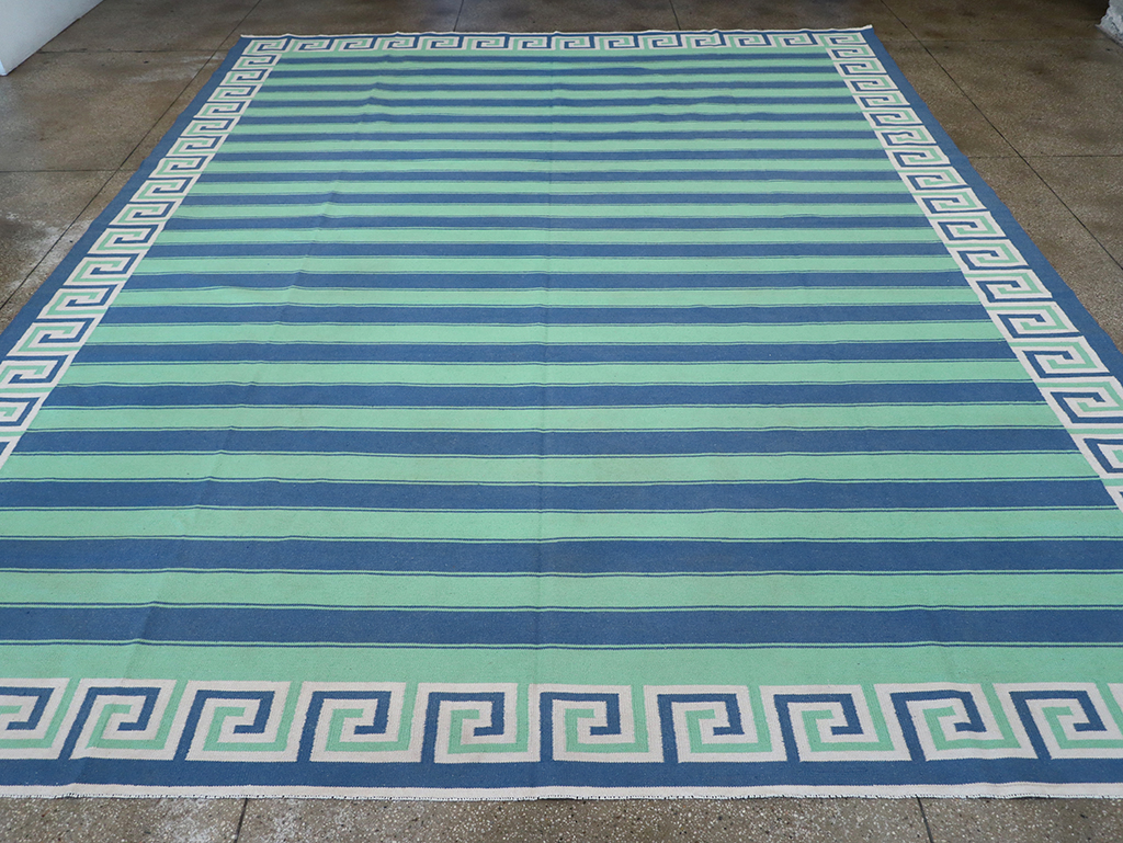 Modern Indian Flatweave Dhurrie Oversize Carpet, No.32625 - Gss