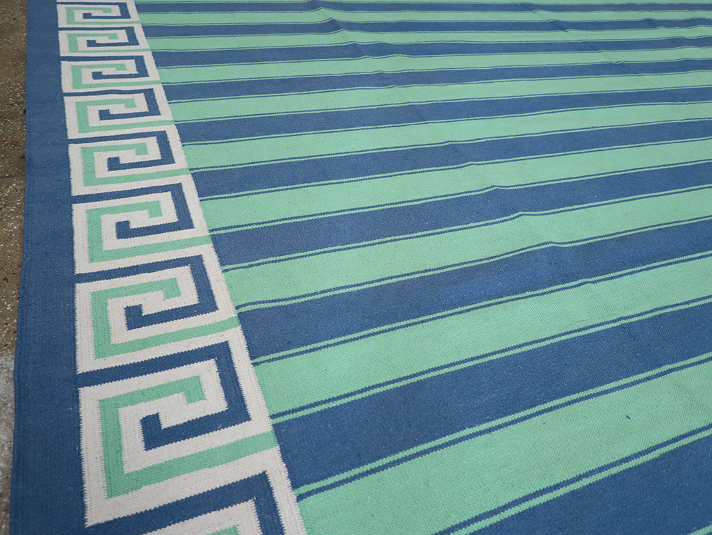 Modern Indian Flatweave Dhurrie Oversize Carpet, No.32625 - Gss