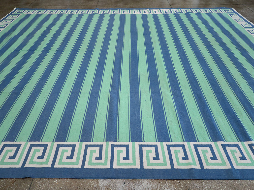 Modern Indian Flatweave Dhurrie Oversize Carpet, No.32625 - Gss