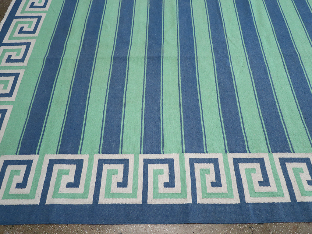 Modern Indian Flatweave Dhurrie Oversize Carpet, No.32625 - Gss