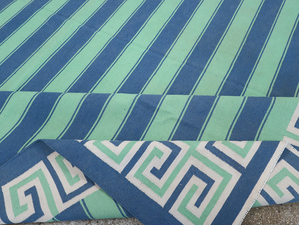 Modern Indian Flatweave Dhurrie Oversize Carpet, No.32625 - Gss