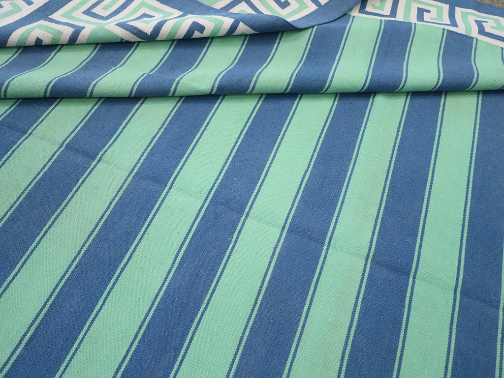 Modern Indian Flatweave Dhurrie Oversize Carpet, No.32625 - Gss