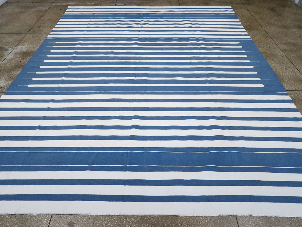 Modern Indian Flatweave Dhurrie Large Room Size Carpet, No.32626 - Gss