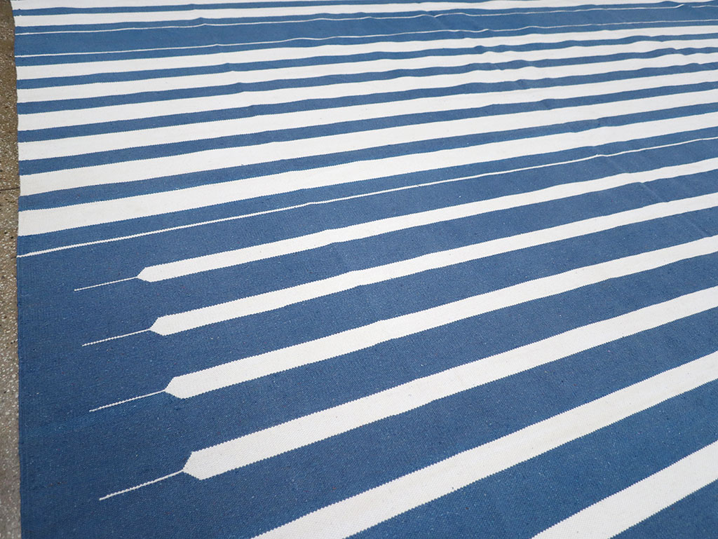 Modern Indian Flatweave Dhurrie Large Room Size Carpet, No.32626 - Gss